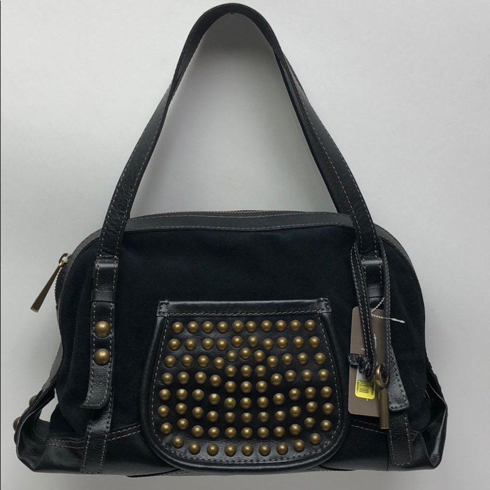 Fossil Fifty four Black Satchel New